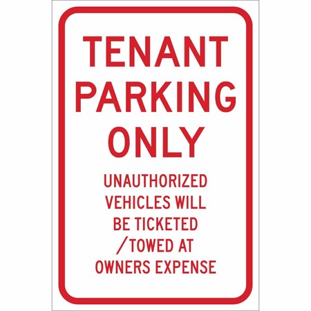 Brady Parking Sign, 18"H, 12"W, Aluminum, 115594 115594
